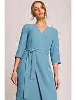 Šaty S396 zavazovací tyrkysově modré - Stylove Šaty S396 zavazovací tyrkysově modré - Stylove