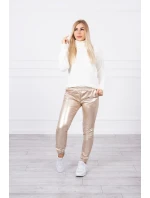 model 18745578 velurové kalhoty béžové - K-Fashion model 18745578 velurové kalhoty béžové - K-Fashion