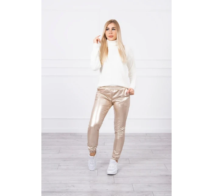 model 18745578 velurové kalhoty béžové - K-Fashion model 18745578 velurové kalhoty béžové - K-Fashion