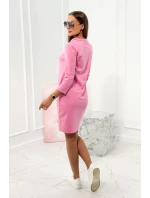 Šaty s vázaným výstřihem růžový Šaty s vázaným výstřihem růžový