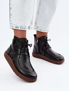 Dámské kožené polobotky barefoot s izolací model 22368596 černé - Zazoo