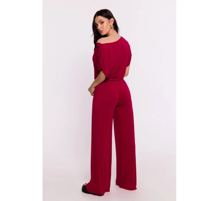 B287 Viskózový top s výstřihem na ramena - bordó B287 Viskózový top s výstřihem na ramena - bordó