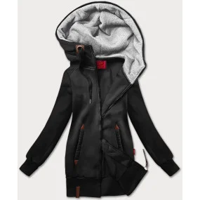 Černá hladká dámská mikina s kapucí LHD (AMG169) Černá hladká dámská mikina s kapucí LHD (AMG169)