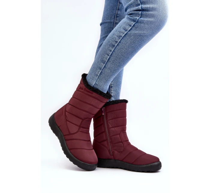 Vysoké Dámské Ocákané Sněžáky Bordové Luxina Vysoké Dámské Ocákané Sněžáky Bordové Luxina