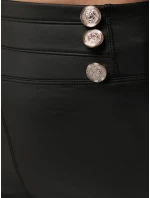 Dámské voskované legíny s vysokým pasem černé FashionStreet UY2855