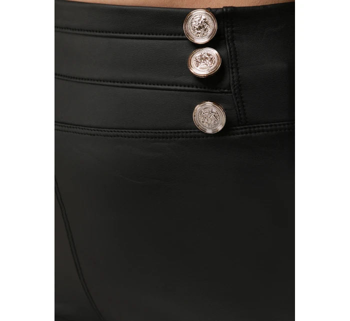 Dámské voskované legíny s vysokým pasem černé FashionStreet UY2855