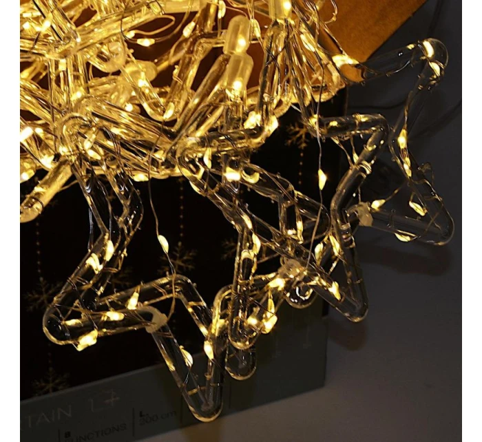 Vánoční stromek světla závěs 200x200 CM 415LED WHITE STARS