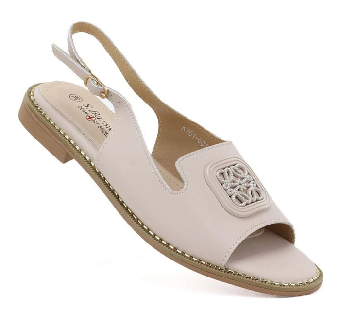 Dámské kožené ploché sandály model 22117025 - S.Barski