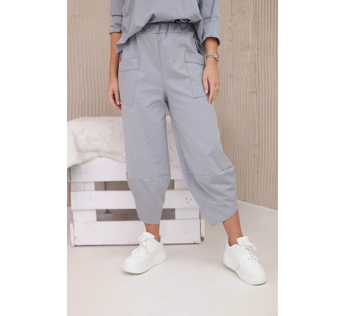 Komplet nových mikinových kalhot Punto šedý Komplet nových mikinových kalhot Punto šedý