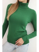 Dámský svetr z viskózy s rolákem a dlouhým rukávem zelený