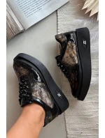 Kožené šněrovací dámské polobotky na platformě model 21710384 - Artiker