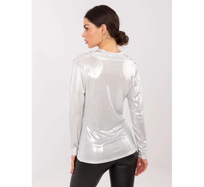 Bluzka DHJ BZ model 20606074 srebrny - FPrice Bluzka DHJ BZ model 20606074 srebrny - FPrice