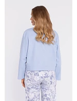 bunda na knoflíky s klopami světle modrá model 22040633 - Moe