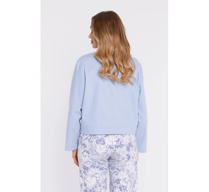 bunda na knoflíky s klopami světle modrá model 22040633 - Moe