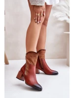 Zateplené Dámské Kotníkové Boty Na Podpatku Hnědé Relabina Zateplené Dámské Kotníkové Boty Na Podpatku Hnědé Relabina