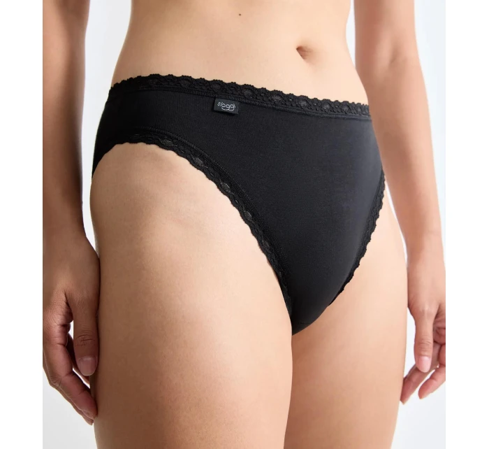 Dámské kalhotky sloggi 24/7 Cotton Lace Tai C3P - černé - SLOGGI Dámské kalhotky sloggi 24/7 Cotton Lace Tai C3P - černé - SLOGGI