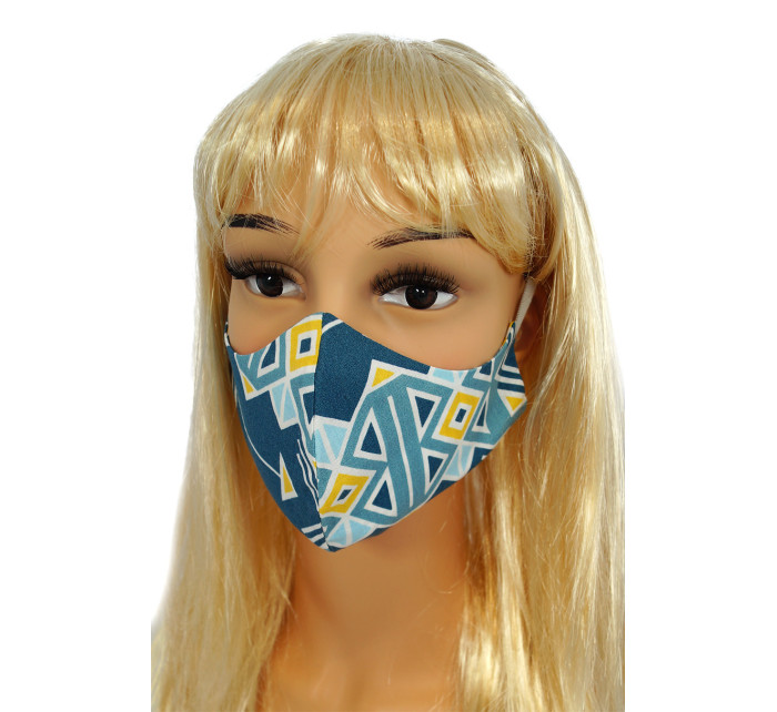 Ochranné masky pro opakované použití CV011 - Tmavě modré šipky - bavlna 100 % - 2 kusy - velikost L