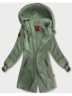 Šedozelená dlouhá dámská mikina s kapucí (AMG-675/2)