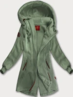 Šedozelená dlouhá dámská mikina s kapucí (AMG-675/2)