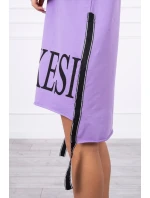 Šaty s kapucí a potiskem fialové Šaty s kapucí a potiskem fialové