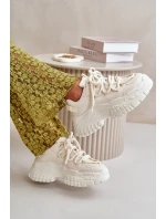 Dámské tenisky na masivní světle béžové model 21667369 - Boto Dámské tenisky na masivní světle béžové model 21667369 - Boto