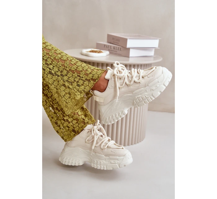 Dámské tenisky na masivní světle béžové model 21667369 - Boto Dámské tenisky na masivní světle béžové model 21667369 - Boto