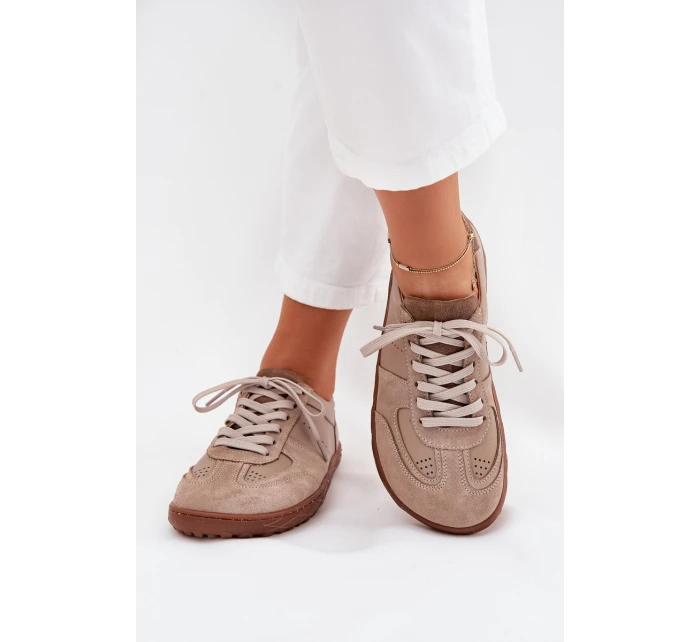 Dámské Kožené Tenisky Barefoot Zazoo N1277S2 Béžové