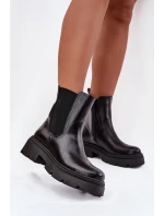 Zateplené kotníkové boty na zip Černé model 21708977 - Boto
