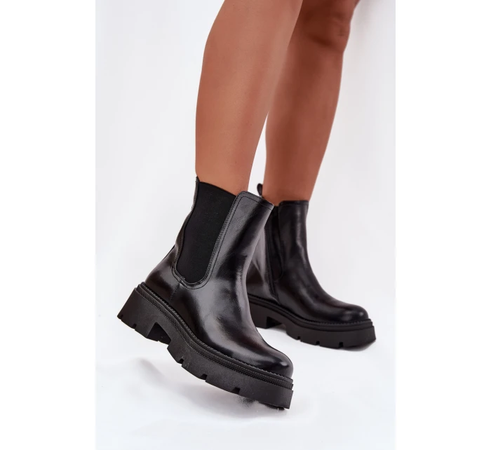 Zateplené kotníkové boty na zip Černé model 21708977 - Boto