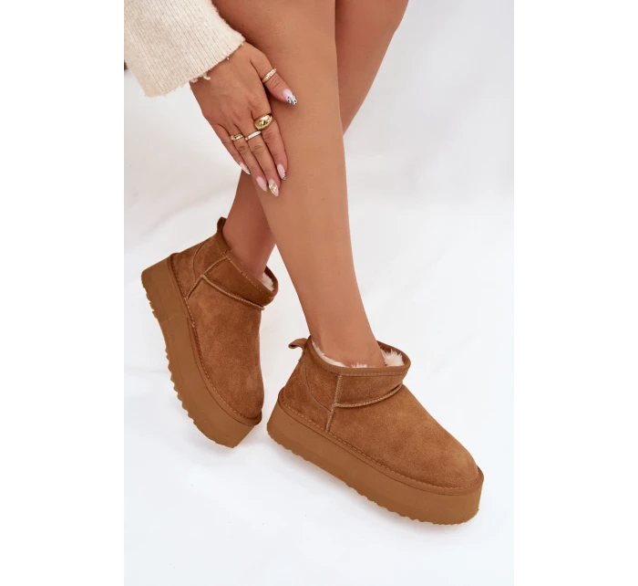 Dámské sněhule z přírodního semiše Camel model 21821905 - Boto