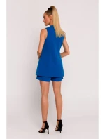 M776 Sako bez rukávů s jedním knoflíkem - modré