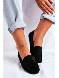 Dámské Semišové Mokasíny černé Morreno