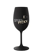 SPOLUPIČKY - černá sklenice na víno 350 ml