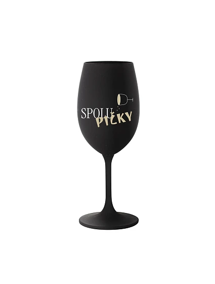 SPOLUPIČKY - černá sklenice na víno 350 ml SPOLUPIČKY - černá sklenice na víno 350 ml