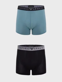 Pánské boxerky 2PACK 111769 3F720 29921 zeleno-černé - Emporio Armani