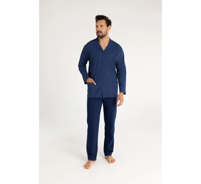 Pyžamo Regina 486 dlouhé/r M-XL Z25/26 pánské rozepínací