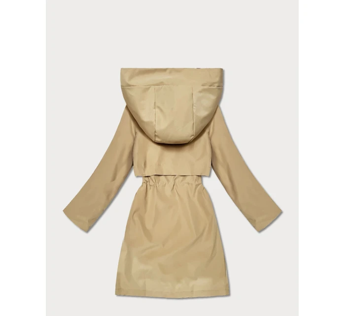 Lekka parka damska na podszewce Goodlookin piaskowa (KK60407-2#)