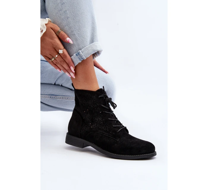Dámské botky s vzorem černé S.Barski HY66-136