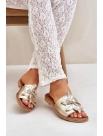 Pantofle S Dekorací Z Kůže Zazoo Zlaté model 21682160 - Boto Pantofle S Dekorací Z Kůže Zazoo Zlaté model 21682160 - Boto