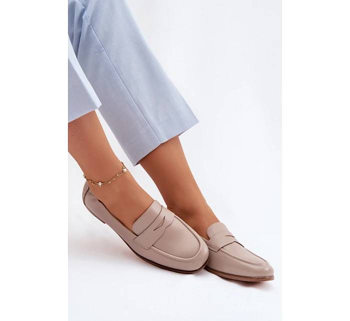 Mokasíny z přírodní kůže Vinceza Béžové Mokasíny z přírodní kůže Vinceza Béžové