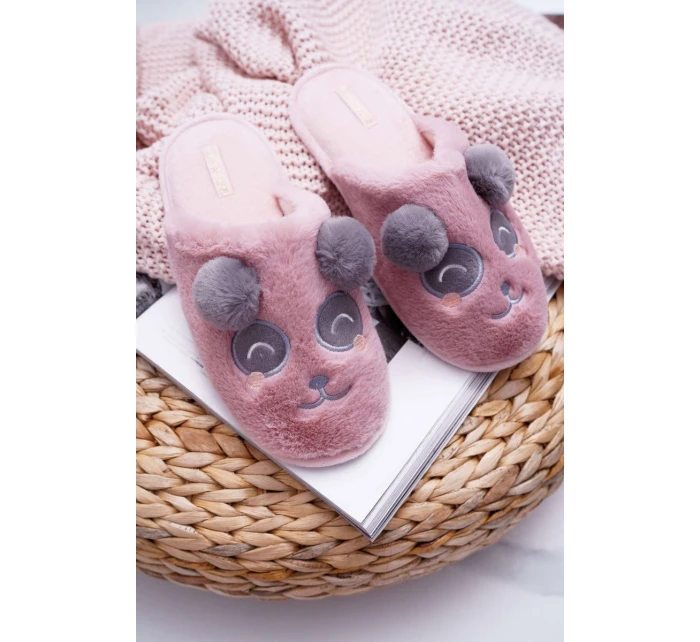 Dámské pantofle s Kožešinou Panda Tmavě Růžové Fimeo Dámské pantofle s Kožešinou Panda Tmavě Růžové Fimeo