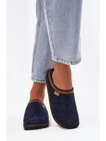 Dámské pantofle s výšivkou Inblu – tmavě modré