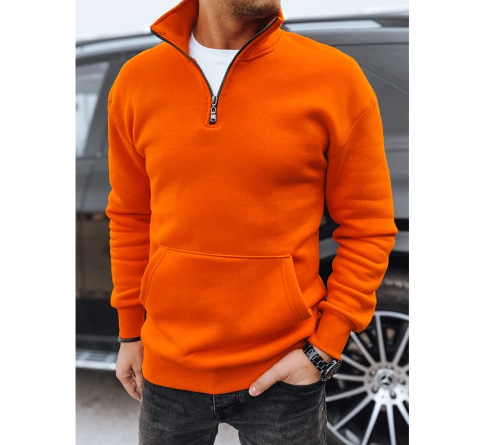 Pánská oranžová mikina bez kapuce FashionStreet BX5669