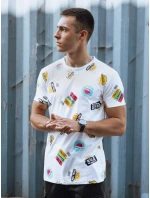 Pánské bílé tričko s potiskem FashionStreet RX5613