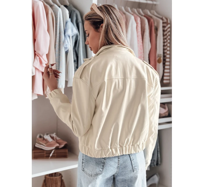 Dámská krátká oversize bunda typu bomber MOTORES bílá FashionStreet TY4798