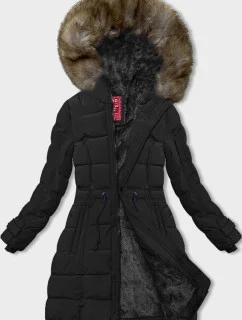 Černá dámská zimní bunda s kožešinovou podšívkou model 21246495 - LHD