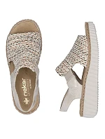 Sandały damskie na beżowe model 22087140 - Rieker Sandały damskie na beżowe model 22087140 - Rieker