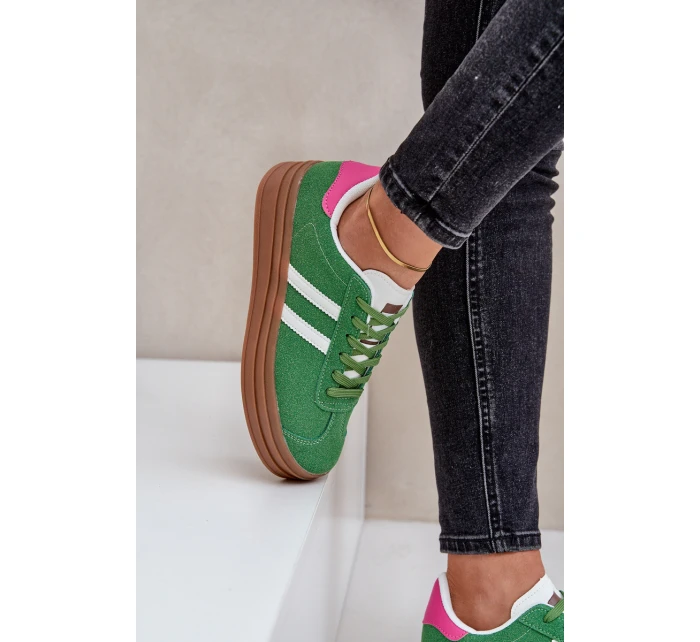 Dámské Tenisky Na Platformě Zelené model 21680457 - Boto