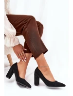 Eko Semišové Lodičky Na Podpatku Černé model 21690591 - Boto