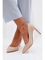 Eko kožené lodičky Sergio Leone 1339 Světle béžové Eko kožené lodičky Sergio Leone 1339 Světle béžové